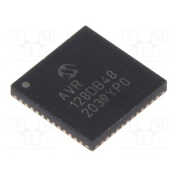 10 pcs : AVR128DB48-I/6LX - IC: AVR microcontroller, VQFN48, 1.8÷5.5VDC, Cmp: 3, AVR128, AVR-DA