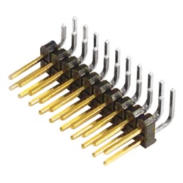 10 pcs - TSW-110-08-L-D-RA Samtec TSW Series Right Angle Through Hole Pin Header, 20 Contact(s), 2.54mm Pitch, 2 Row(s), Unshrou