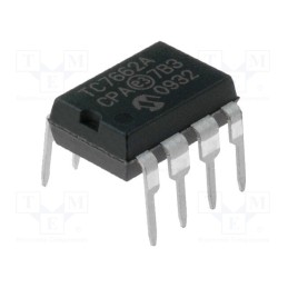 10 pcs : TC7662ACPA - IC: PMIC, DC/DC converter, Uin: 3÷18VDC, Uout: -3÷-18VDC, 40mA, DIP8