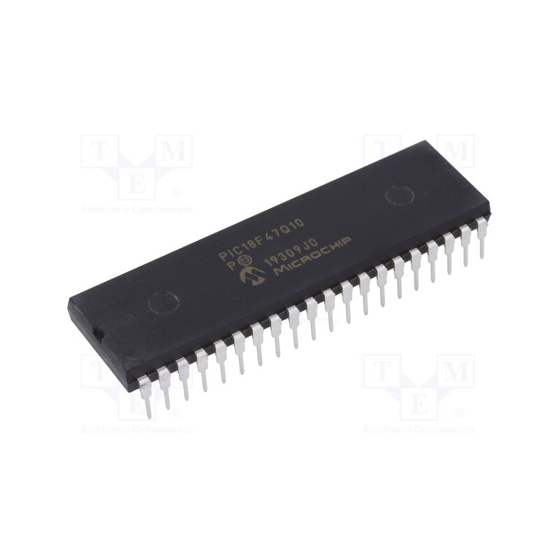 10 pcs : PIC18F47Q10-I/P - IC: PIC microcontroller, 128kB, 64MHz, I2C x2,LIN,SPI x2,UART x2