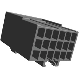 10 pcs - 176291-1 TE Connectivity, AMP Universal Power Female Connector Housing, 3.96mm Pitch, 18 Way, 3 Row