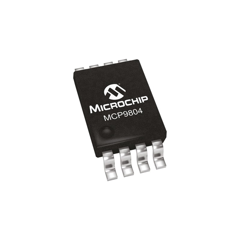 10 pcs - MCP9804-E/MS Microchip Temperature Converter, Digital Output, Surface Mount, Serial-I2C, SMBus, ±1°C, 8 Pins