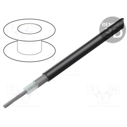 20 m : 40003 - Wire: coaxial, RG58CU, stranded, Cu, PVC, black, 5mm