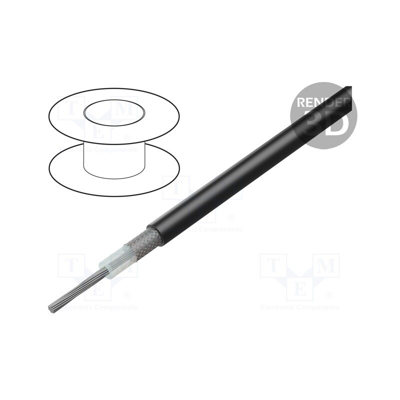 20 m : 40003 - Wire: coaxial, RG58CU, stranded, Cu, PVC, black, 5mm