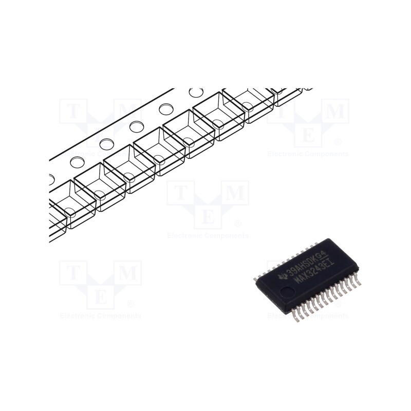 10 pcs : MAX3243EIDBR - IC: interface, receiver,line driver, RS232, 500kbps, SSOP28