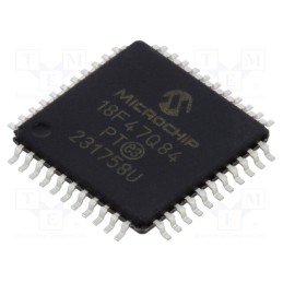 10 pcs : PIC18F47Q84-I/PT - IC: PIC microcontroller, 64MHz, 1.8÷5.5VDC, SMD, TQFP44, PIC18