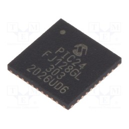 10 pcs : PIC24FJ128GL303-I/M5 - IC: PIC microcontroller, 128kB, 32MHz, SMD, UQFN36, PIC24, 8kBSRAM