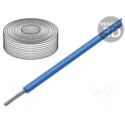 20 m : 45203 - Wire, SiFF, 1x0.5mm2, stranded, Cu, silicone, blue, -60÷180°C, 500V