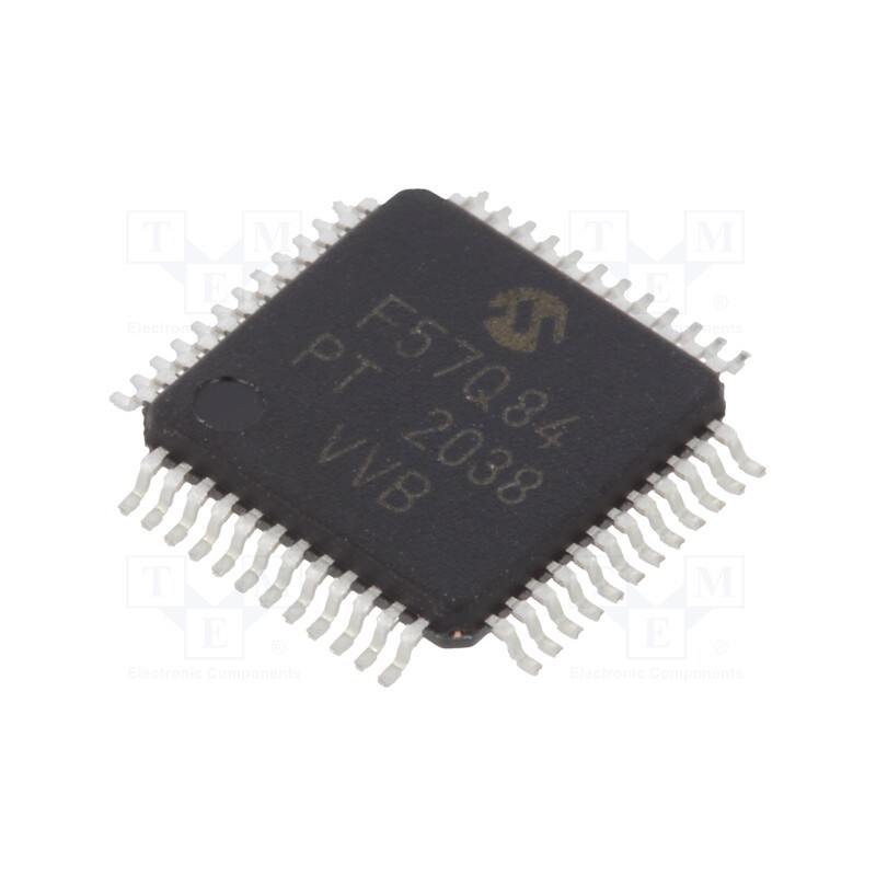 10 pcs : PIC18F57Q84-I/PT - IC: PIC microcontroller, 128kB, 64MHz, CAN,I2C,LIN,SPI,UART, SMD