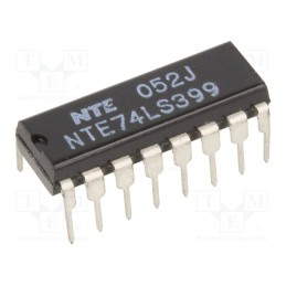 10 pcs : NTE74LS399 - IC: digital, multiplexer, Ch: 4, DIP16, TTL
