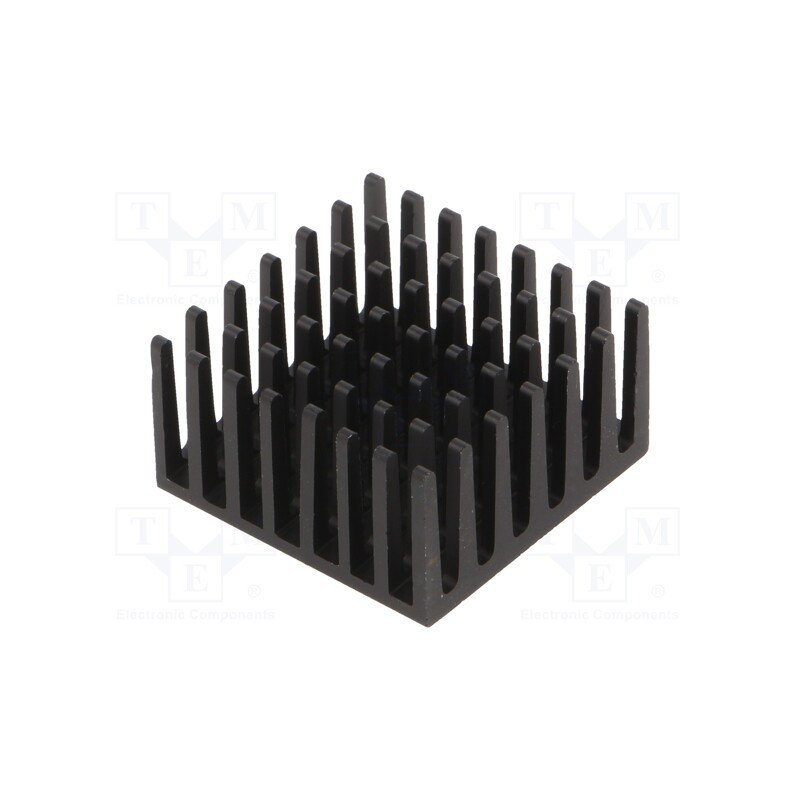 10 pcs : 658-60ABT1E - Heatsink: extruded, grilled, BGA, black, L: 27.9mm, W: 27.9mm, 658