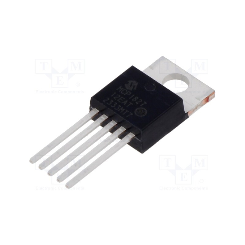 10 pcs : MCP1827-1202E/AT - IC: voltage regulator, LDO,linear,fixed, 1.2V, 1.5A, TO220-5, THT