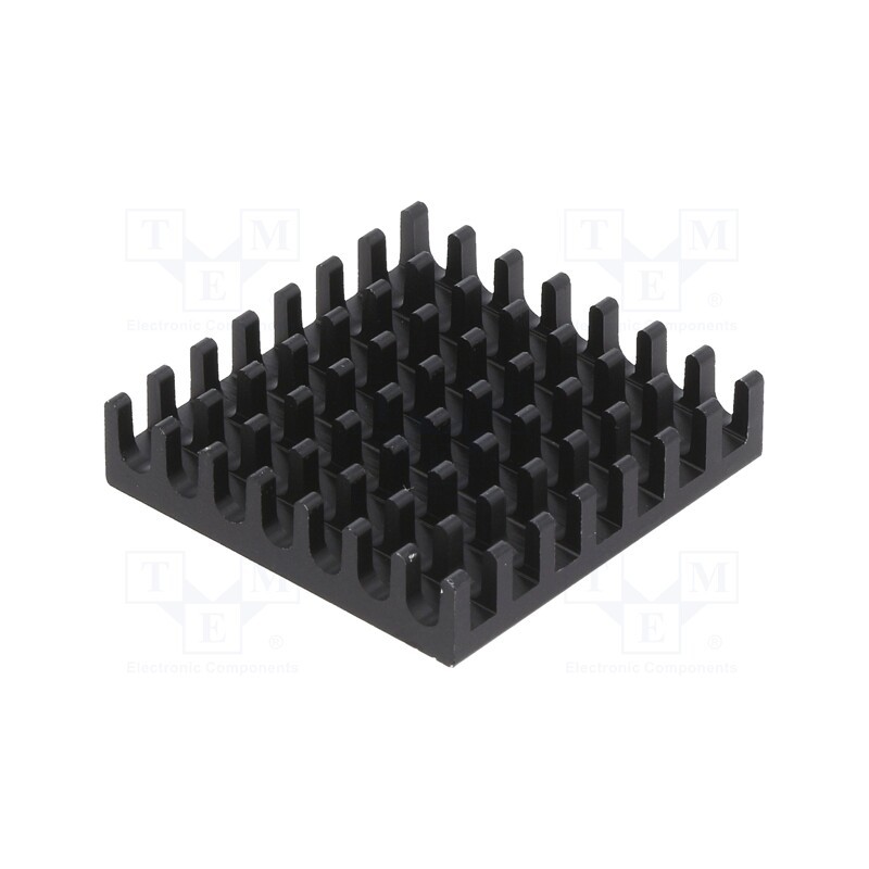 10 pcs : 658-25ABT3 - Heatsink: extruded, grilled, BGA, black, L: 27.9mm, W: 27.9mm, 658