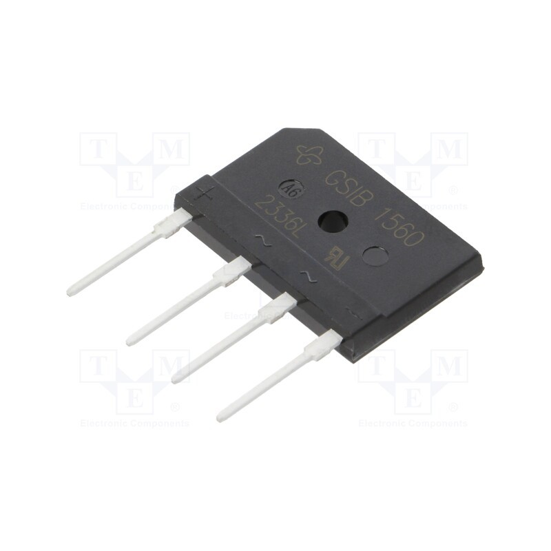 10 pcs : GSIB1560-E3/45 - Bridge rectifier: single-phase, Urmax: 600V, If: 15A, Ifsm: 300A