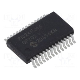10 pcs : PIC24FJ64GP202-I/SS - IC: PIC microcontroller, 64kB, 2÷3.6VDC, SMD, SSOP28, PIC24