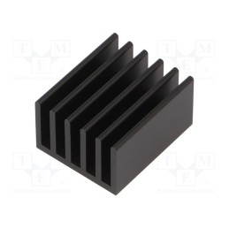 10 pcs : SK 653 25 SA - Heatsink: extruded, grilled, black, L: 25mm, W: 21mm, H: 14mm, 17.4K/W