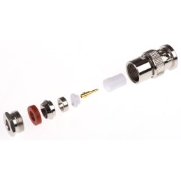 1 pcs - Amphenol, Plug Cable Mount BNC Connector, 50Ω, Clamp Termination, Straight Body