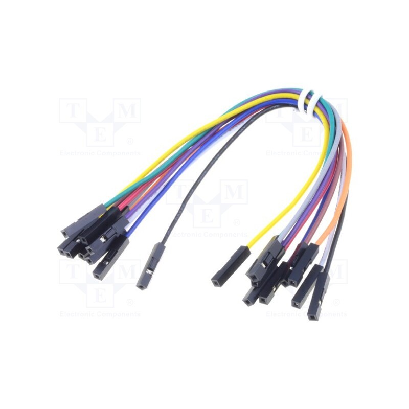 10 set : WIRE JUMPER FEMALE TO FEMALE 10PCS - Connection cable, female-female, PIN: 1, 10pcs, 150mm