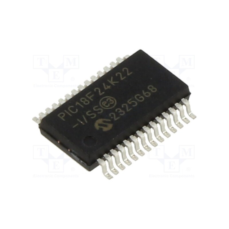 10 pcs : PIC18F24K22-I/SS - IC: PIC microcontroller, 64MHz, 2.3÷5.5VDC, SMD, SSOP28, PIC18