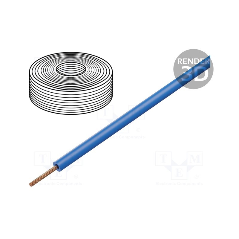 20 m : 51779 - Wire, H07Z-K, stranded, Cu, 2.5mm2, LSZH, blue, 450V,750V, Class: 5
