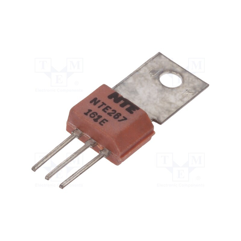 10 pcs : NTE267 - Transistor: NPN, bipolar, Darlington, 30V, 0.5A, 6.25W, TO202N