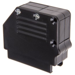 1 pcs - Amphenol ICC 863093C Series Thermoplastic Angled, Straight D Sub Backshell, 50 Way, Strain Relief