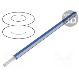 20 m : 60314 - Wire, stranded, Cu, 20AWG, PVC, blue-white, 600V, Class: 5, 1x20AWG