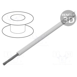 20 m : 60505 - Wire, stranded, Cu, 16AWG, PVC, white, 600V, Class: 5, 1x16AWG