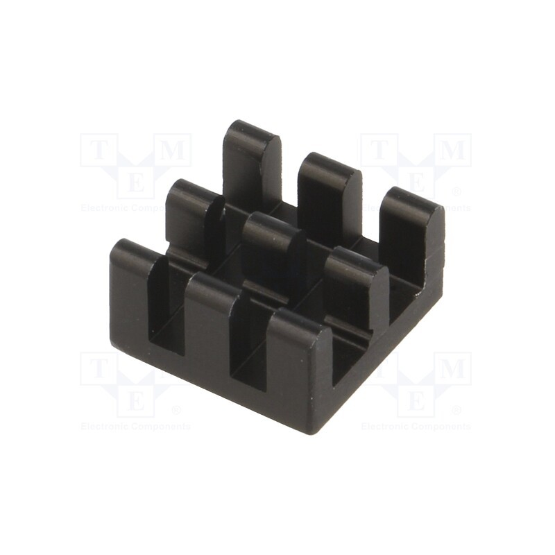 10 pcs : ICK BGA 11 X 11 X 6 - Heatsink: extruded, black, L: 11mm, W: 11mm, H: 6mm, aluminium