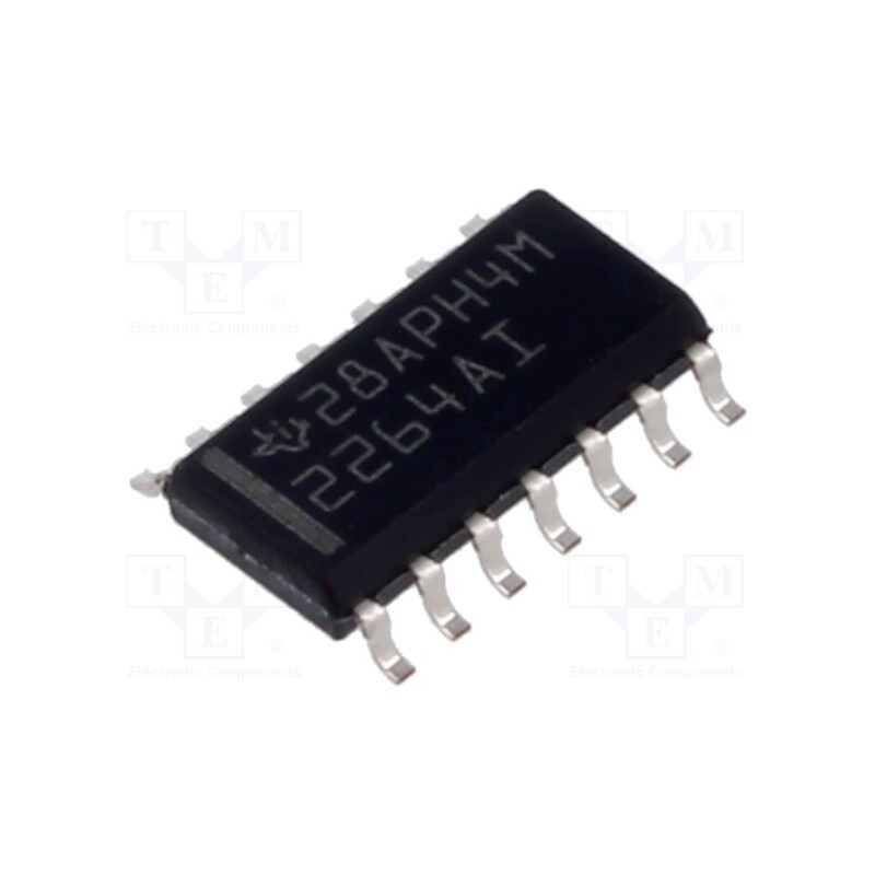 10 pcs : TLC2264AID - IC: operational amplifier, 730kHz, Ch: 4, SO14, , IB: 800pA