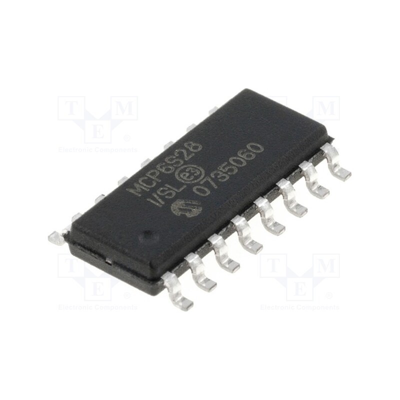 10 pcs : MCP6S28-I/SL - IC: operational amplifier, 2÷12MHz, 2.5÷5.5V, Ch: 8, SO16