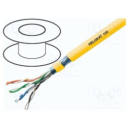20 m : 80043 - Wire, F/UTP,HELUKAT® 155, 4x2x24AWG, 5e, solid, Cu, PVC, yellow