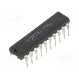 10 pcs : NTE74LS363 - IC: digital, latch transparent, Ch: 8, TTL, THT, DIP20, OUT: 3-state