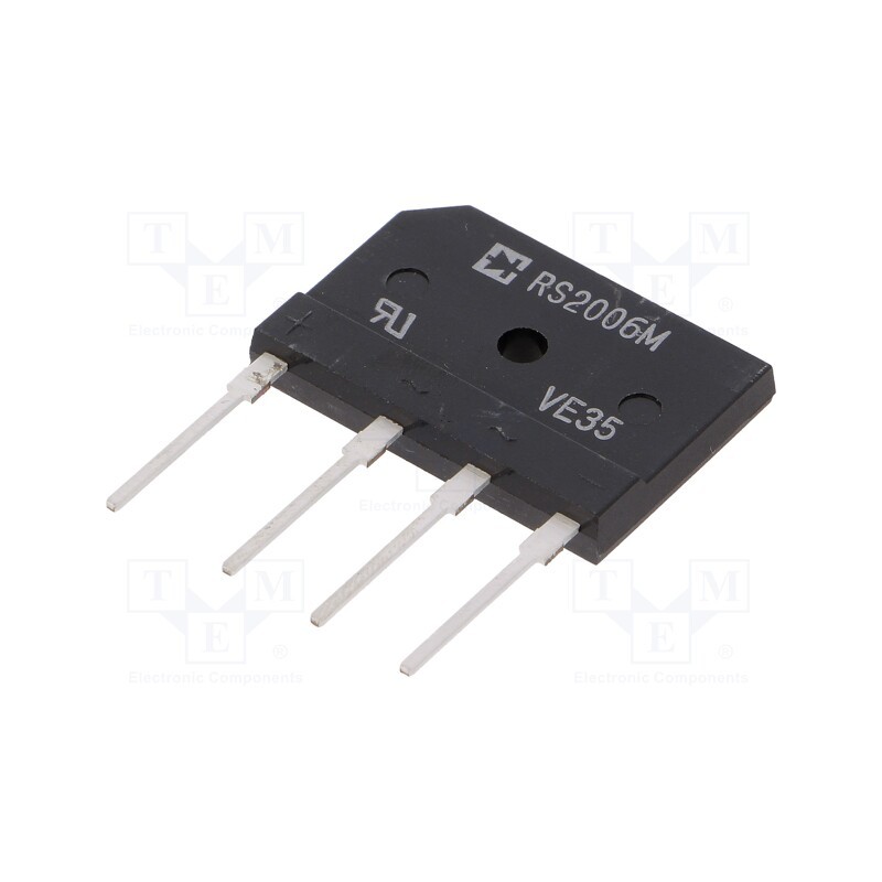 10 pcs : RS2006M - Bridge rectifier: single-phase, Urmax: 800V, If: 20A, Ifsm: 300A