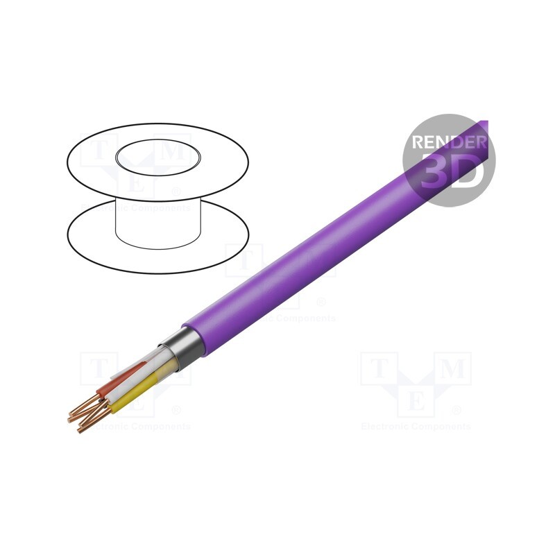 20 m : 81081 - Wire, 2x2x0.8mm, EiB/KNX,outdoor, solid, Cu, PVC, violet, CPR: Eca
