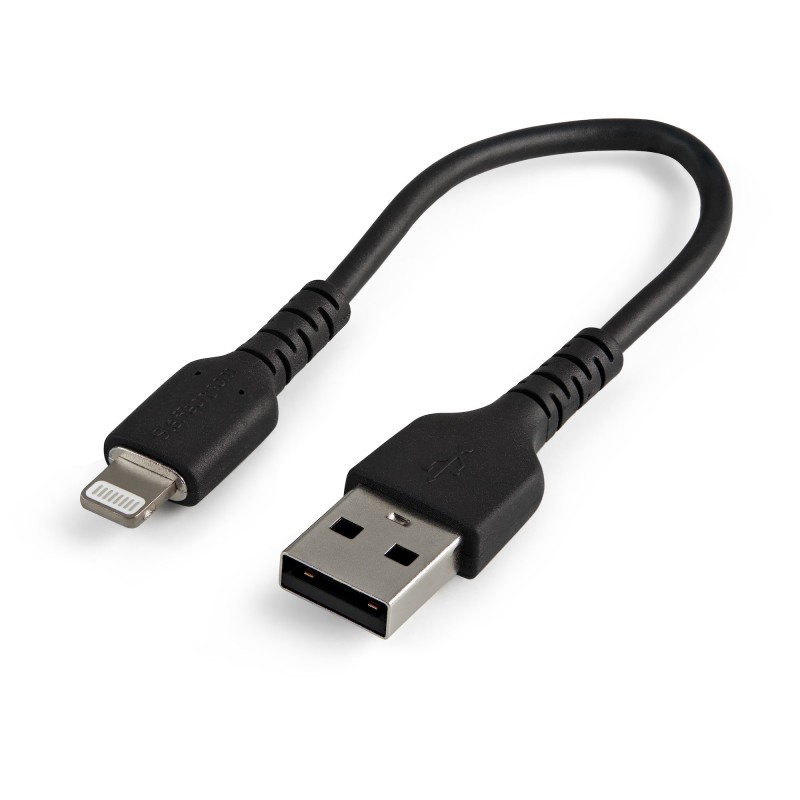 1 pcs - StarTech.com USB 2.0 Cable, Male USB A to Male Lightning Rugged USB Cable, 15cm