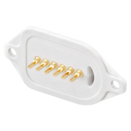 1 pcs - Rosenberger, MultiMag 6, Straight Panel Mount Female Magnetic Connector, Solder Termination