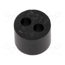 10 pcs : HELUTOP HT-MFDE M16 2X4 - Insert for gland, 4mm, M16, IP68, NBR rubber, Holes no: 2, HT-MFDE