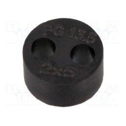 10 pcs : HELUTOP HT-MFDE M20 2X5 - Insert for gland, 5mm, M20, IP68, NBR rubber, Holes no: 2, HT-MFDE