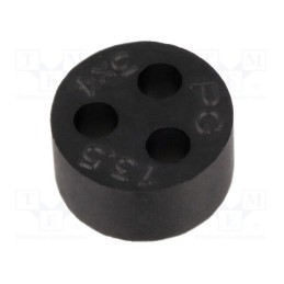 10 pcs : HELUTOP HT-MFDE M20 3X4 - Insert for gland, 4mm, M20, IP68, NBR rubber, Holes no: 3, HT-MFDE