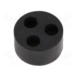 10 pcs : HELUTOP HT-MFDE M25 3X6 - Insert for gland, 6mm, M25, IP68, NBR rubber, Holes no: 3, HT-MFDE
