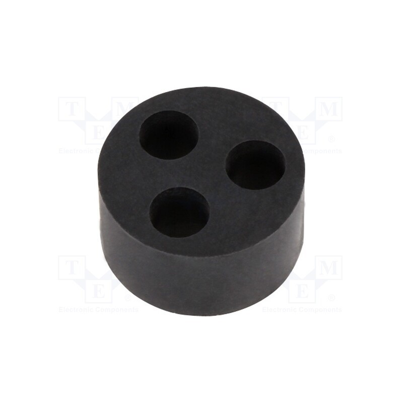 10 pcs : HELUTOP HT-MFDE M25 3X6 - Insert for gland, 6mm, M25, IP68, NBR rubber, Holes no: 3, HT-MFDE