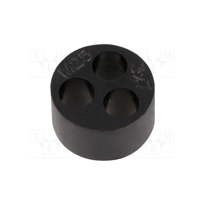 10 pcs : HELUTOP HT-MFDE M25 3X7 - Insert for gland, 7mm, M25, IP68, NBR rubber, Holes no: 3, HT-MFDE