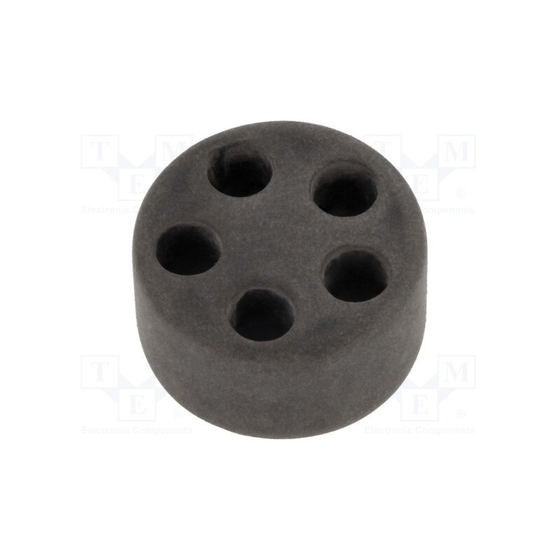 10 pcs : HELUTOP HT-MFDE M32 5X6 - Insert for gland, 6mm, M32, IP68, NBR rubber, Holes no: 5, HT-MFDE