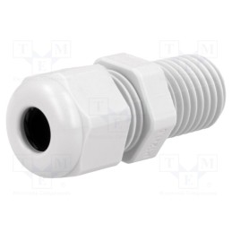 10 pcs : HSK-L M12 RAL7035 - Cable gland, with long thread, M12, 1.5, IP68, polyamide, HSK-L