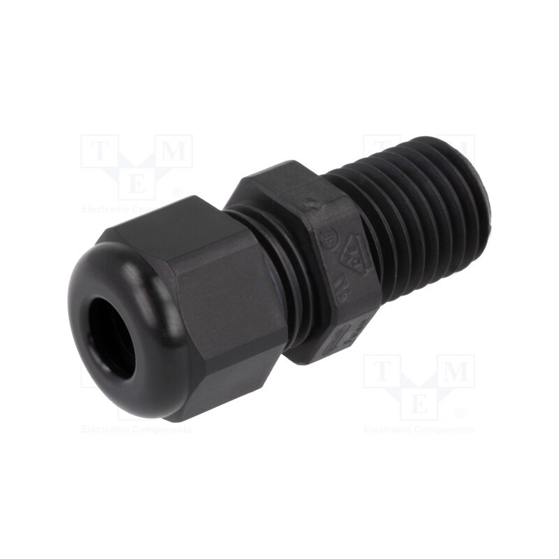 10 pcs : HSK-L M12 RAL9005 - Cable gland, with long thread, M12, 1.5, IP68, polyamide, black