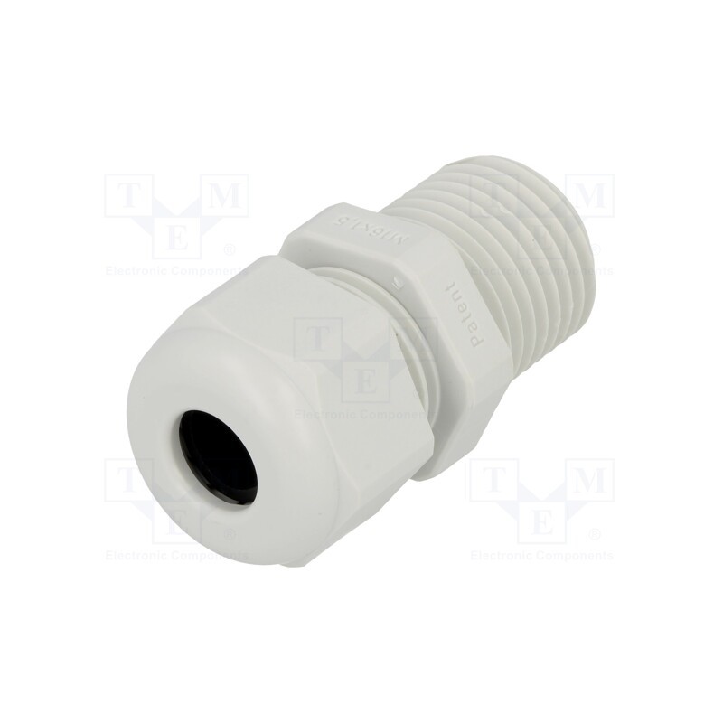 10 pcs : HSK-L M16 RAL7035 91691 - Cable gland, with long thread, M16, 1.5, IP68, polyamide, HSK-L