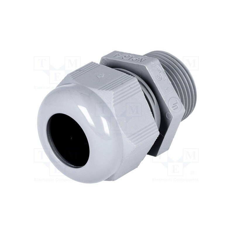 10 pcs : HT 3/4” RAL7001 BSK NPT - Cable gland, NPT3/4', IP68, polyamide, dark grey, HELUTOP HT-NPT