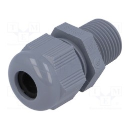 10 pcs : HT 3/8” RAL7001 BSK NPT - Cable gland, NPT3/8', IP68, polyamide, dark grey, HELUTOP HT-NPT