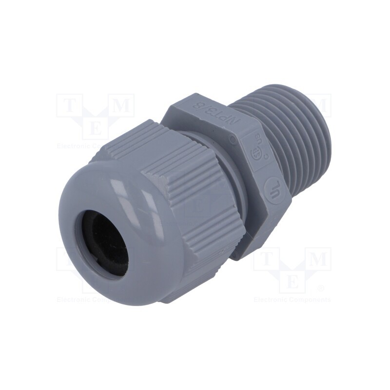 10 pcs : HT 3/8” RAL7001 BSK NPT - Cable gland, NPT3/8', IP68, polyamide, dark grey, HELUTOP HT-NPT